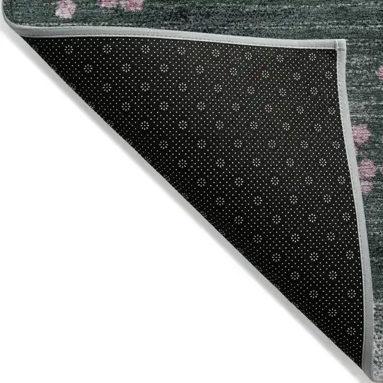 Blush And Emerald Geometric Washable Indoor Outdoor Area Rug Photo 7