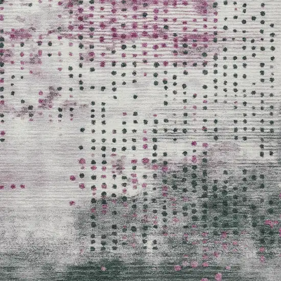 Blush And Emerald Geometric Washable Indoor Outdoor Area Rug Photo 9