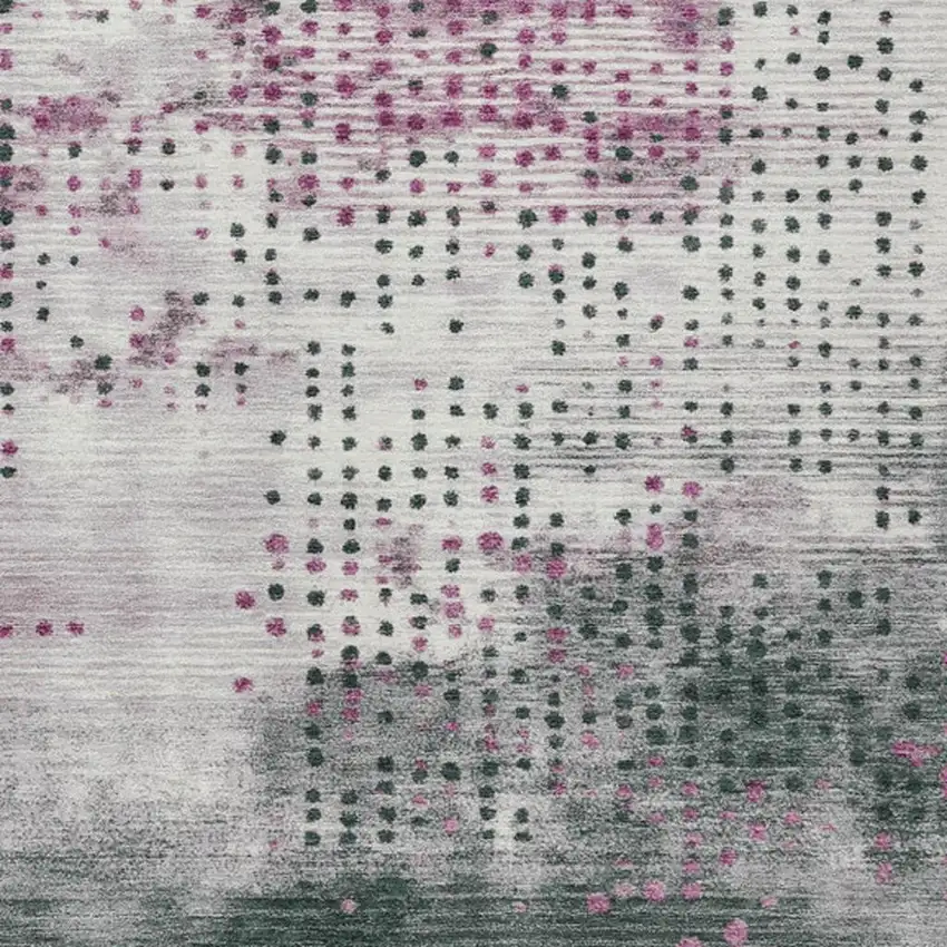 Blush And Emerald Geometric Washable Indoor Outdoor Area Rug Photo 9