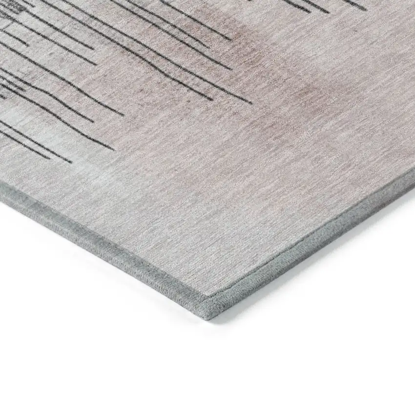 Blush And Gold Abstract Washable Indoor Outdoor Area Rug Photo 9