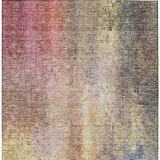 Blush And Gold Abstract Washable Indoor Outdoor Area Rug Photo 5