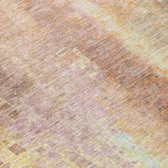 Blush And Gold Abstract Washable Indoor Outdoor Area Rug Photo 8
