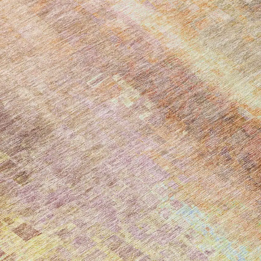 Blush And Gold Abstract Washable Indoor Outdoor Area Rug Photo 8