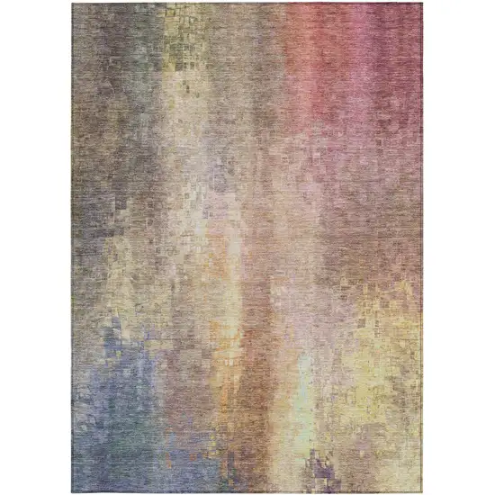 Blush And Gold Abstract Washable Indoor Outdoor Area Rug Photo 5