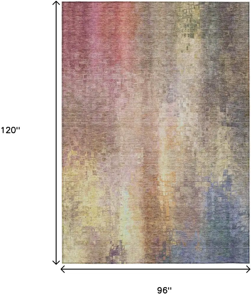 Blush And Gold Abstract Washable Indoor Outdoor Area Rug Photo 3