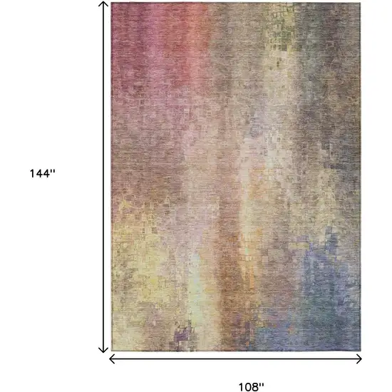 Blush And Gold Abstract Washable Indoor Outdoor Area Rug Photo 3
