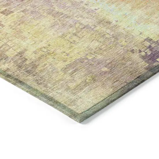 Blush And Gold Abstract Washable Indoor Outdoor Area Rug Photo 6