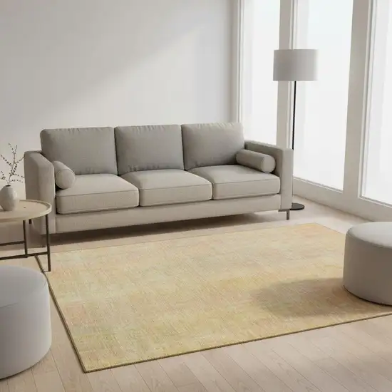 Blush And Gold Striped Washable Area Rug With UV Protection Photo 2