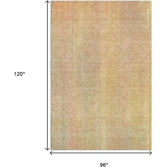 Blush And Gold Striped Washable Area Rug With UV Protection Photo 7