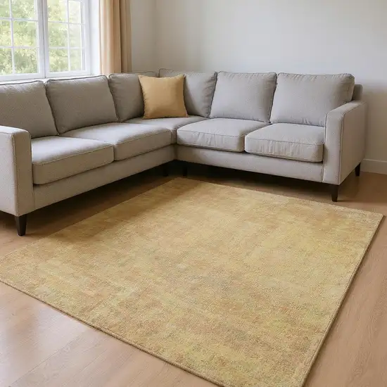 Blush And Gold Striped Washable Area Rug With UV Protection Photo 2