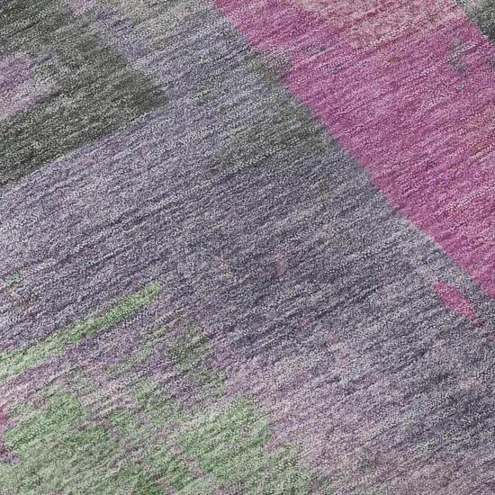 Blush And Gray Abstract Washable Area Rug With UV Protection Photo 8