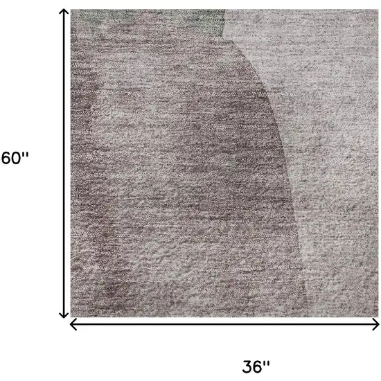 Blush And Gray Abstract Washable Area Rug With UV Protection Photo 9