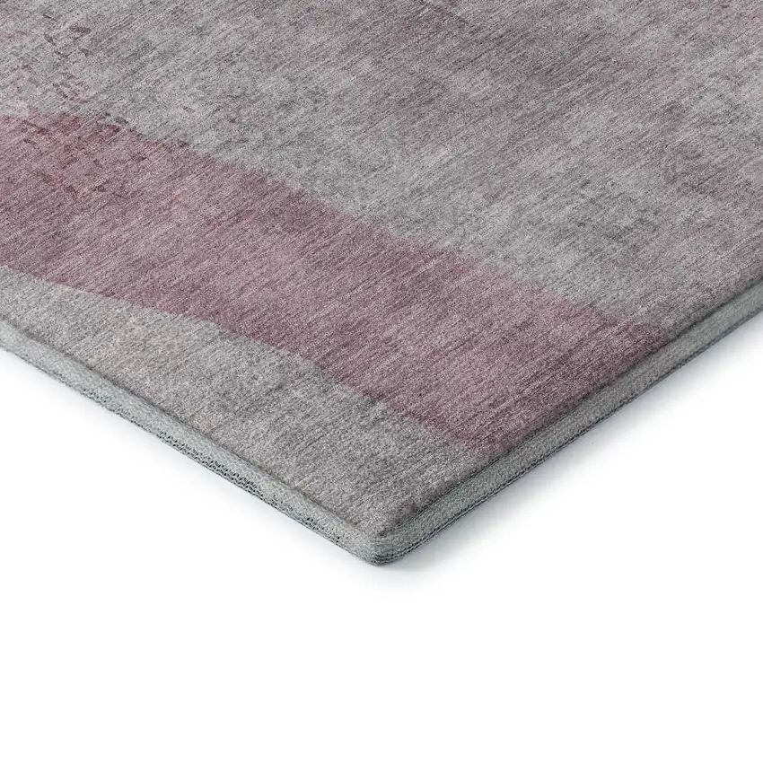 Blush And Gray Abstract Washable Area Rug With UV Protection Photo 8