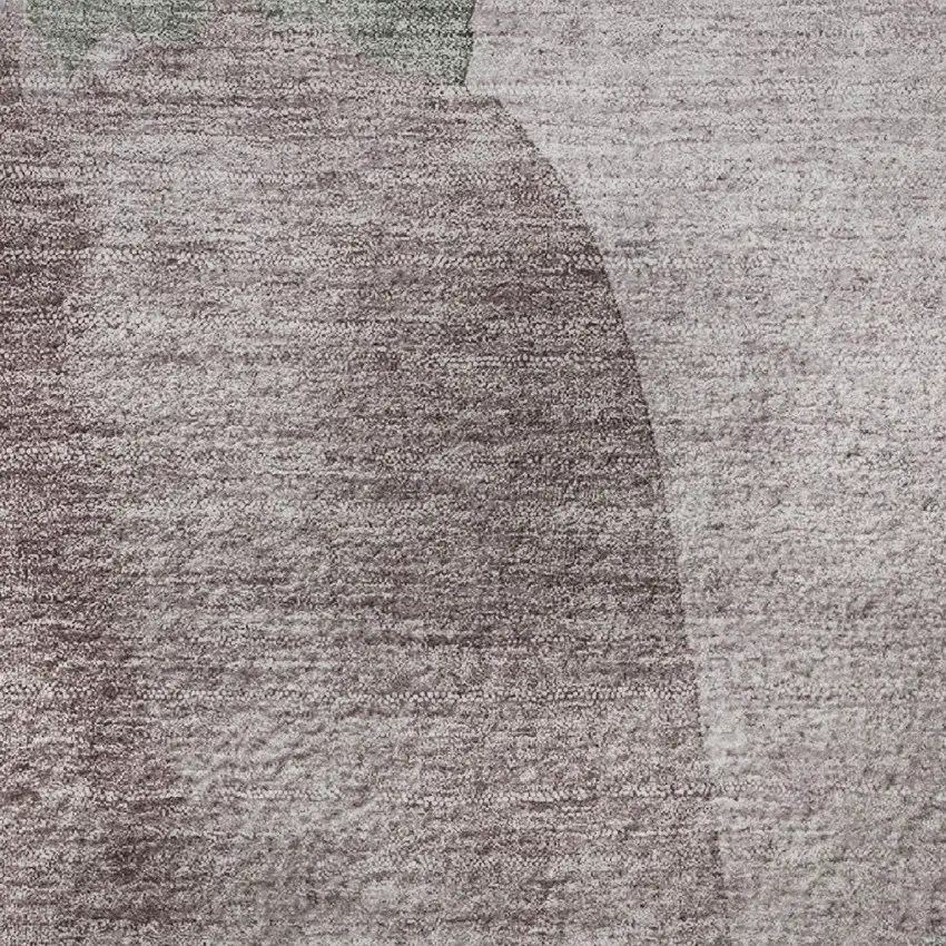 Blush And Gray Abstract Washable Area Rug With UV Protection Photo 2