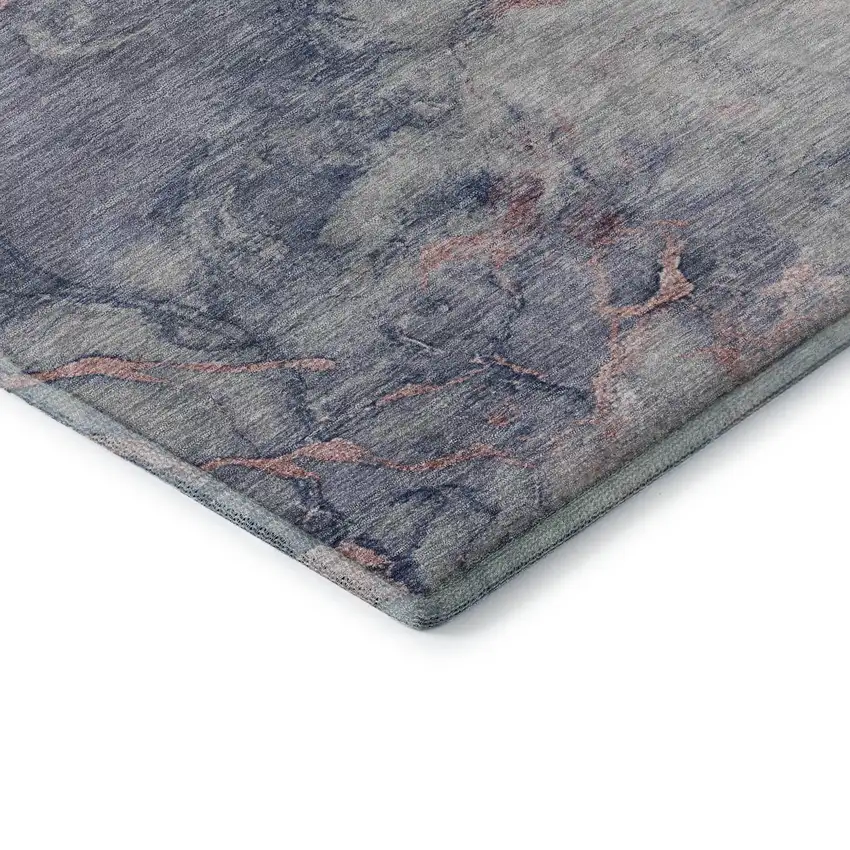 Blush And Gray Abstract Washable Area Rug With UV Protection Photo 7