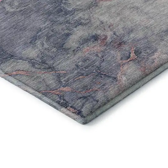 Blush And Gray Abstract Washable Area Rug With UV Protection Photo 6