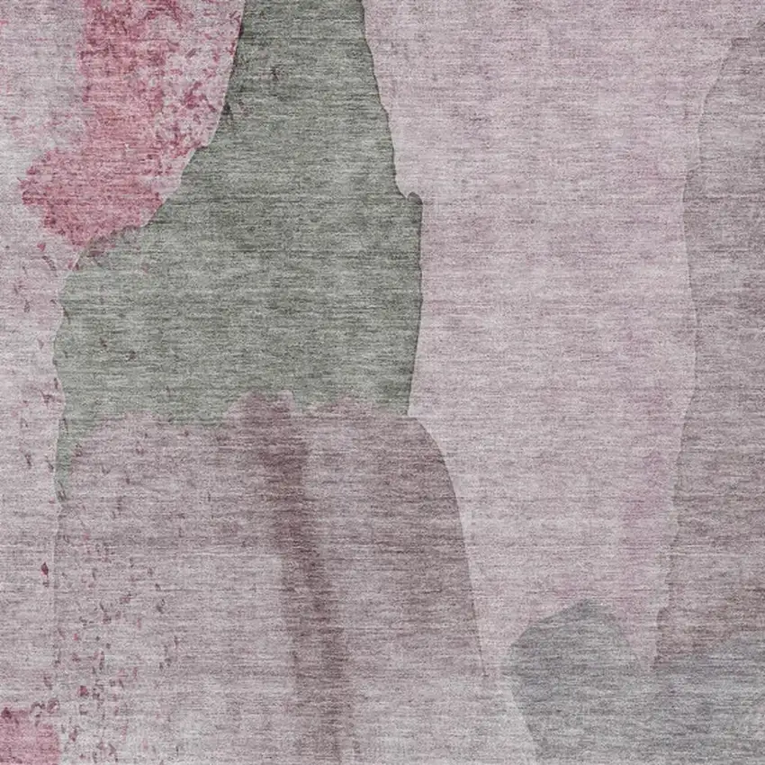 Blush And Gray Abstract Washable Indoor Outdoor Area Rug Photo 9