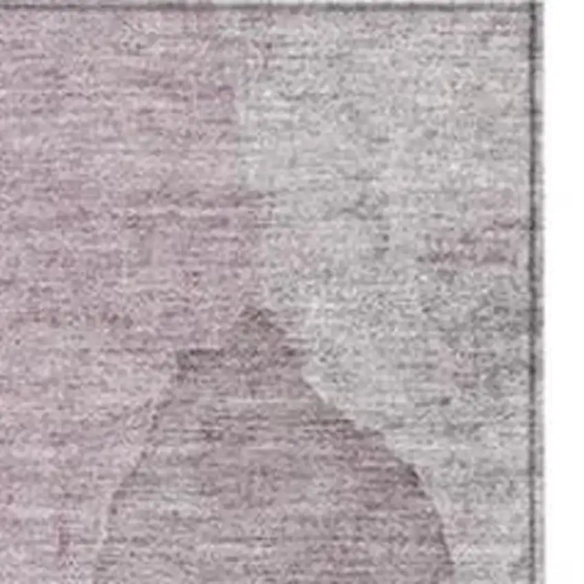 Blush And Gray Abstract Washable Indoor Outdoor Area Rug Photo 3