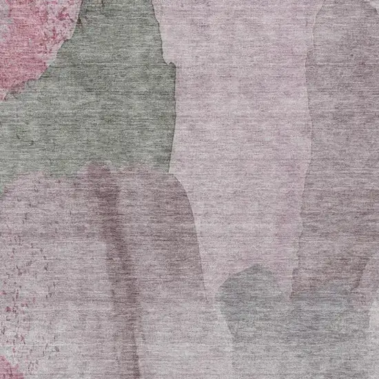 Blush And Gray Abstract Washable Indoor Outdoor Area Rug Photo 1