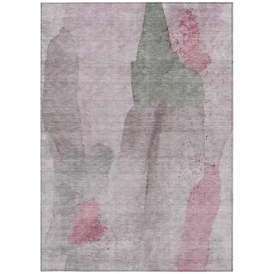 Blush And Gray Abstract Washable Indoor Outdoor Area Rug Photo 8
