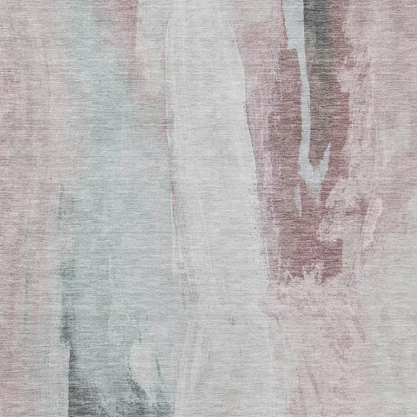 Blush And Gray Abstract Washable Indoor Outdoor Area Rug Photo 3