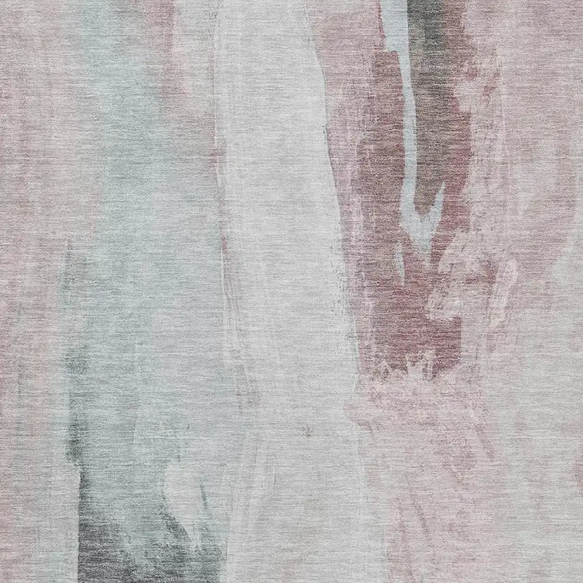 Blush And Gray Abstract Washable Indoor Outdoor Area Rug Photo 3
