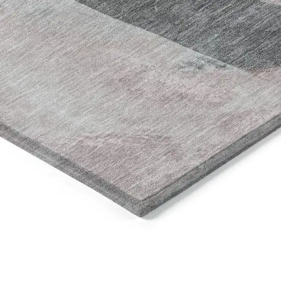 Blush And Gray Abstract Washable Indoor Outdoor Area Rug Photo 6