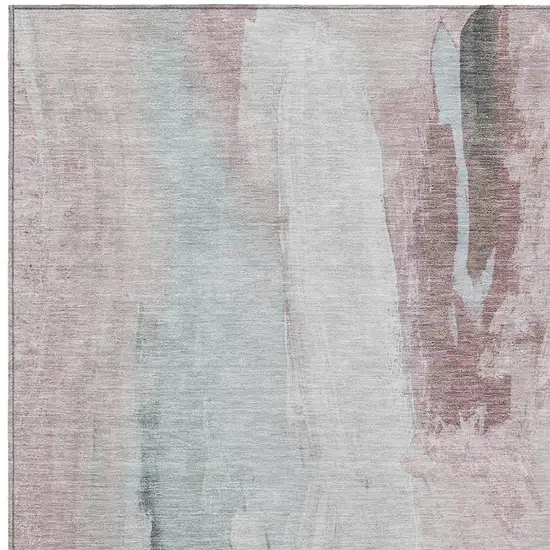 Blush And Gray Abstract Washable Indoor Outdoor Area Rug Photo 3