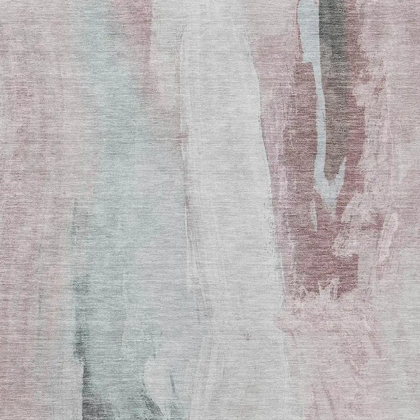 Blush And Gray Abstract Washable Indoor Outdoor Area Rug Photo 3