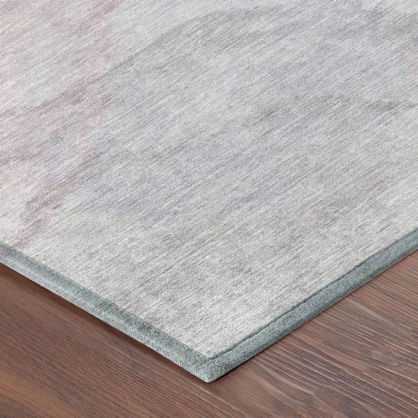 Blush And Gray Abstract Washable Indoor Outdoor Area Rug Photo 8