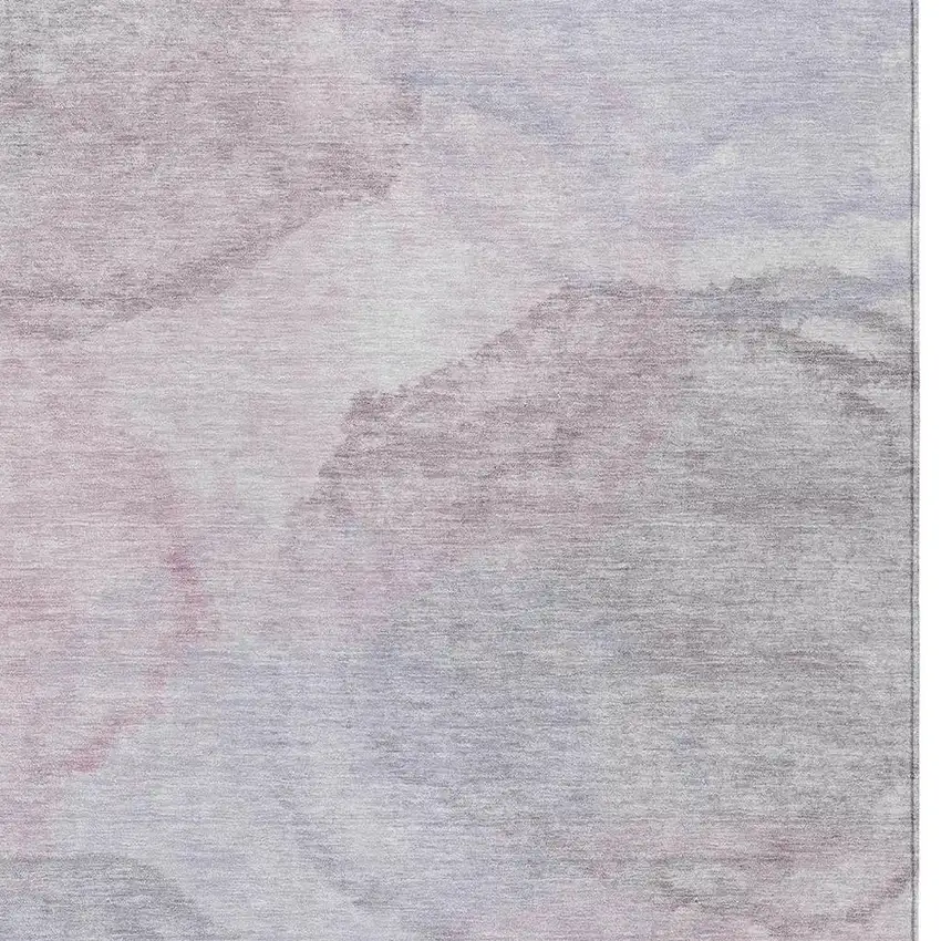 Blush And Gray Abstract Washable Indoor Outdoor Area Rug Photo 2