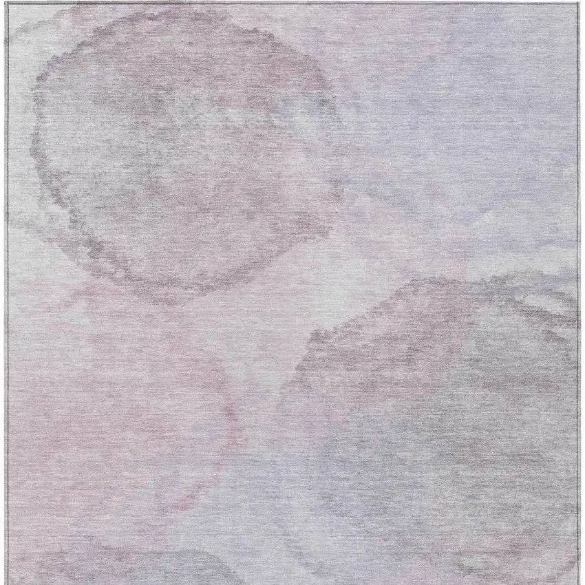 Blush And Gray Abstract Washable Indoor Outdoor Area Rug Photo 3