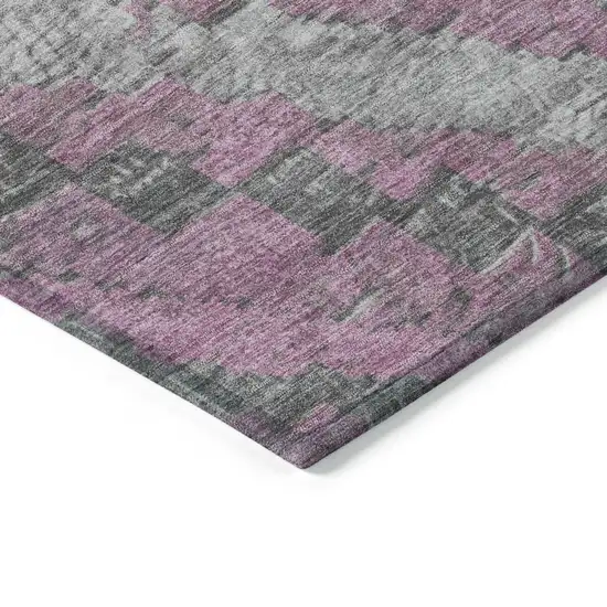 Blush And Gray Aztec Washable Indoor Outdoor Area Rug Photo 9