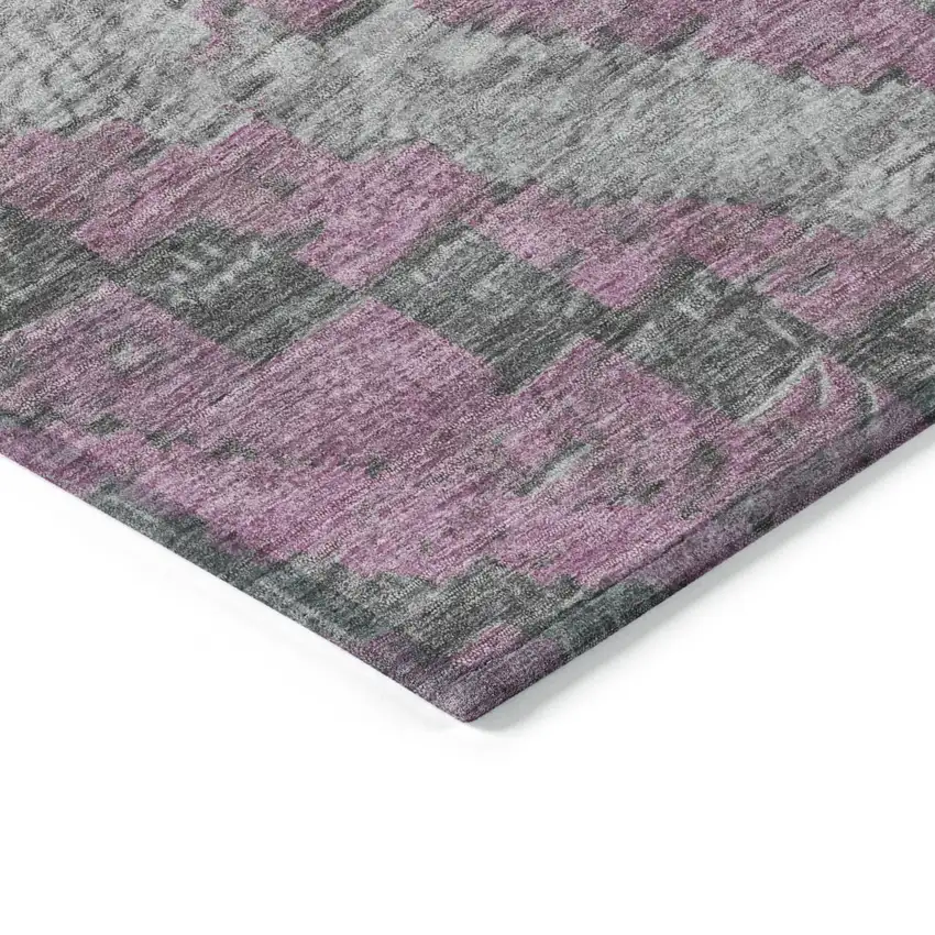 Blush And Gray Aztec Washable Indoor Outdoor Area Rug Photo 9
