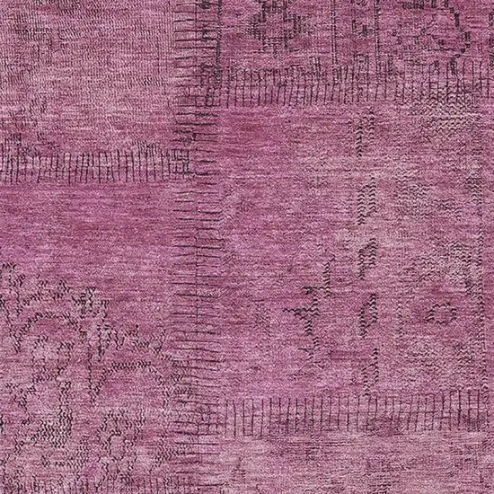 Blush And Gray Patchwork Washable Area Rug With UV Protection Photo 3