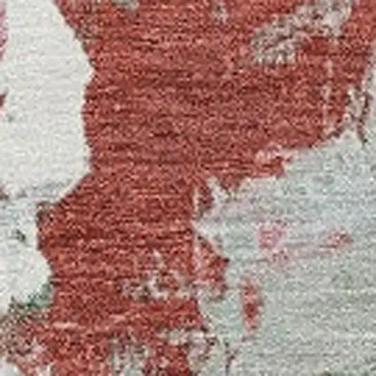 Blush And Green Abstract Washable Indoor Outdoor Area Rug Photo 3