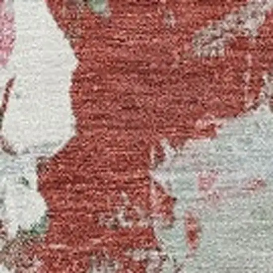 Blush And Green Abstract Washable Indoor Outdoor Area Rug Photo 3