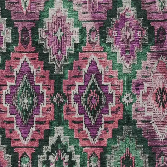 Blush And Green Aztec Washable Indoor Outdoor Area Rug Photo 4