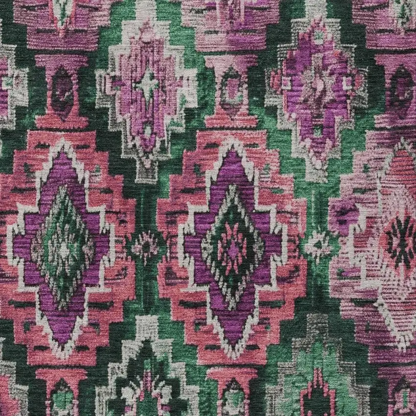 Blush And Green Aztec Washable Indoor Outdoor Area Rug Photo 4