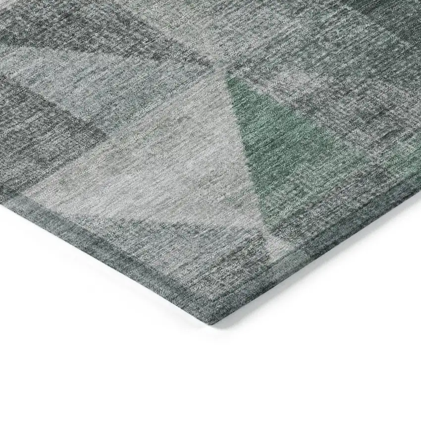 Blush And Green Geometric Washable Indoor Outdoor Area Rug Photo 8