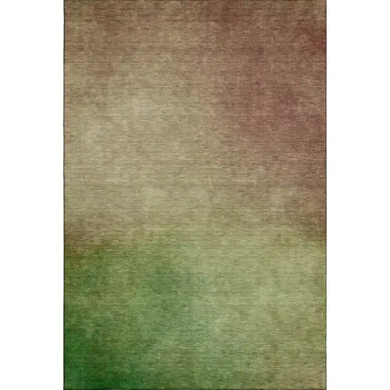 Blush And Green Ombre Washable Area Rug With UV Protection Photo 1