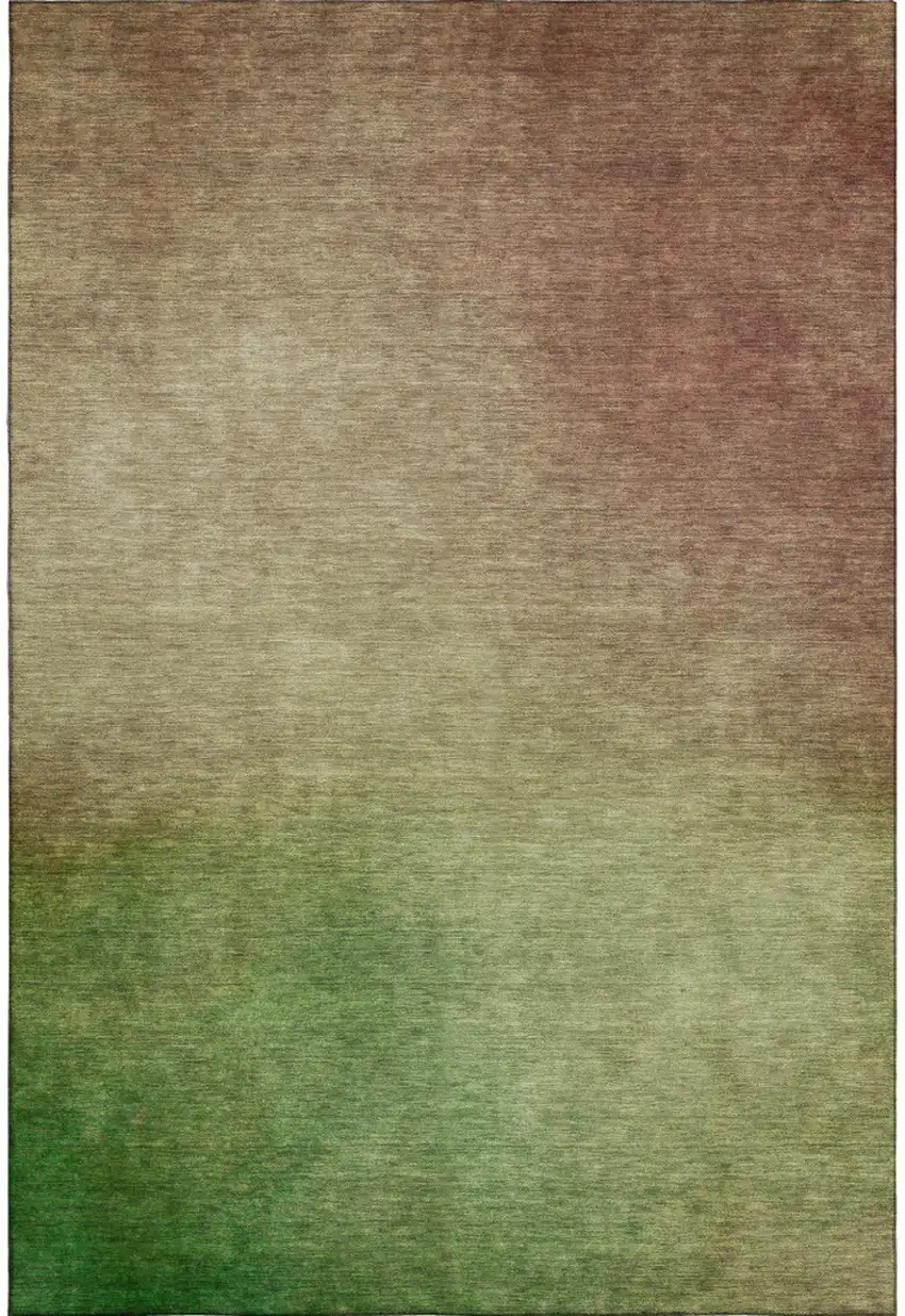 Blush And Green Ombre Washable Area Rug With UV Protection Photo 1