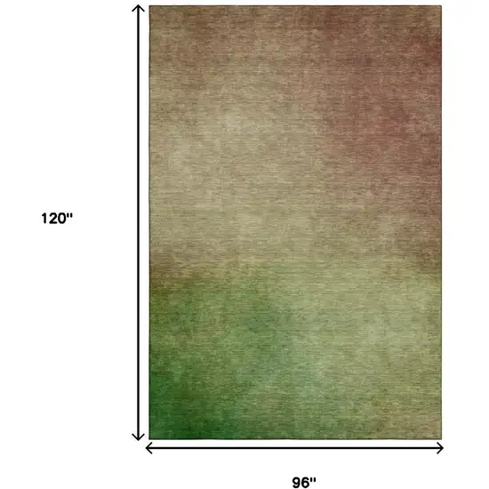 Blush And Green Ombre Washable Area Rug With UV Protection Photo 9
