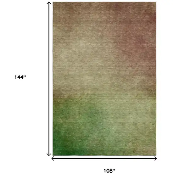 Blush And Green Ombre Washable Area Rug With UV Protection Photo 9
