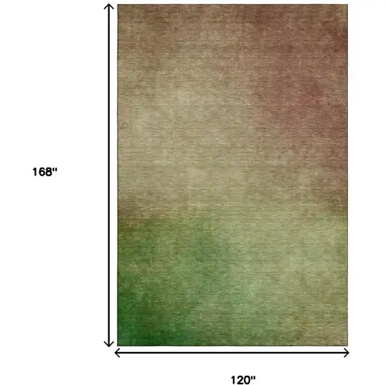 Blush And Green Ombre Washable Area Rug With UV Protection Photo 9