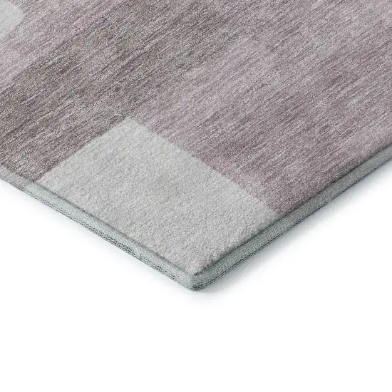 Blush And Ivory Abstract Geometric Washable Area Rug With UV Protection Photo 8