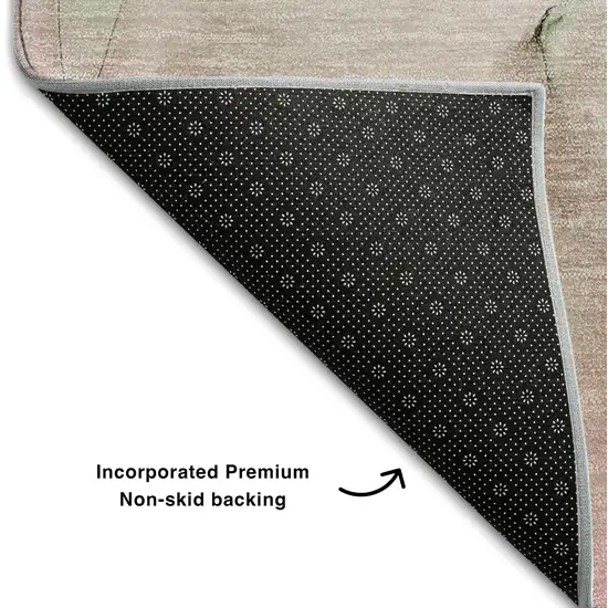 Blush And Ivory Abstract Washable Area Rug With UV Protection Photo 8