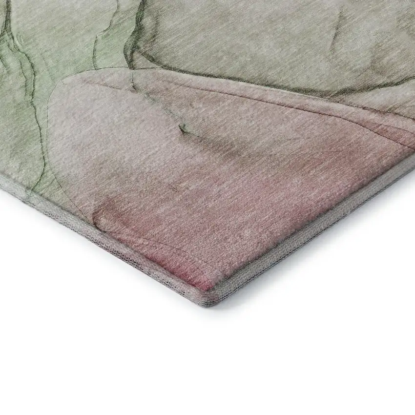 Blush And Ivory Abstract Washable Area Rug With UV Protection Photo 7
