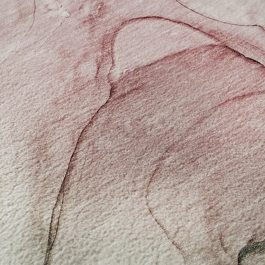 Blush And Ivory Abstract Washable Area Rug With UV Protection Photo 6