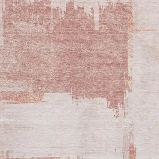Blush And Ivory Abstract Washable Area Rug With UV Protection Photo 8